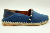 Valentino Denim Rockstud Espadrilles Size 36 Eb1124lxzdu