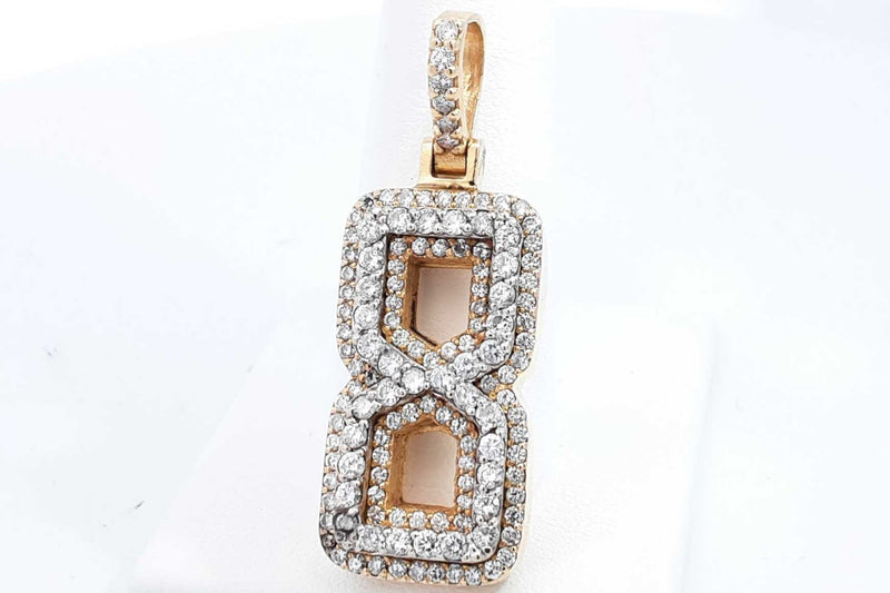 Diamond #8 Pendant In 10k Yellow Gold 14.4 Grams Eb0824cxzdu