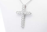 Approx. 0.96ctw Lab Grown Diamond Cross 925 Pendant & Chain 3.8g Eb1124llwsa