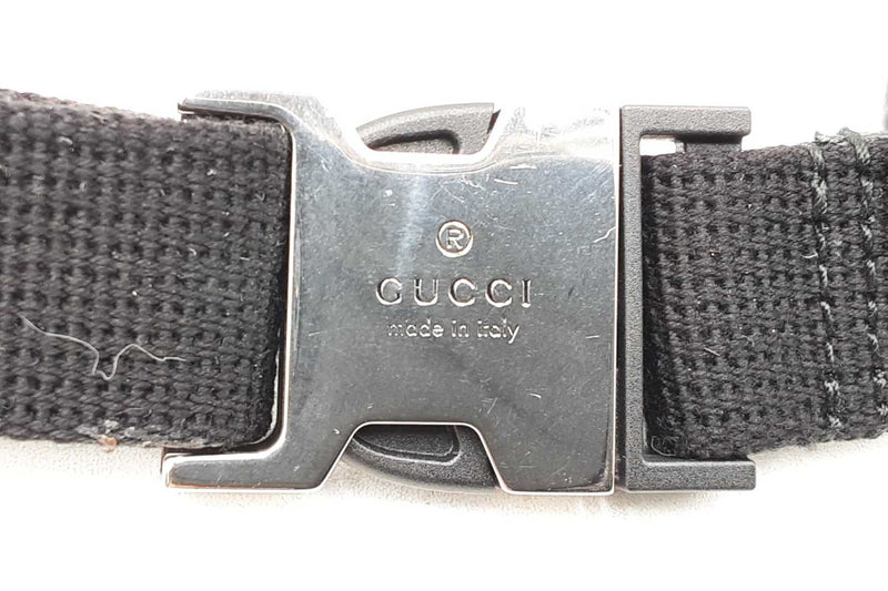 Gucci Logo Embossed Black Leather Belt Bag Eb1025woxdu