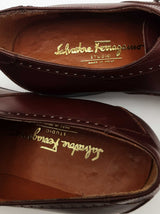Salvatore Ferragamo Wingtip Oxford Brown Leather Dress Shoes Size 10 Eb0926rxsa
