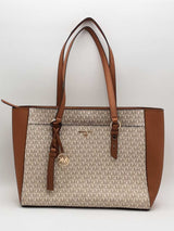 Michael Kors Sullivan Large Leather Zip Tote Beige Aa1225wzsa