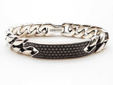 David Yurman Black Diamonds 0.925 Silver 111.1g Curb Chain Id Bracelet 7.5 In Do0625oxzxde