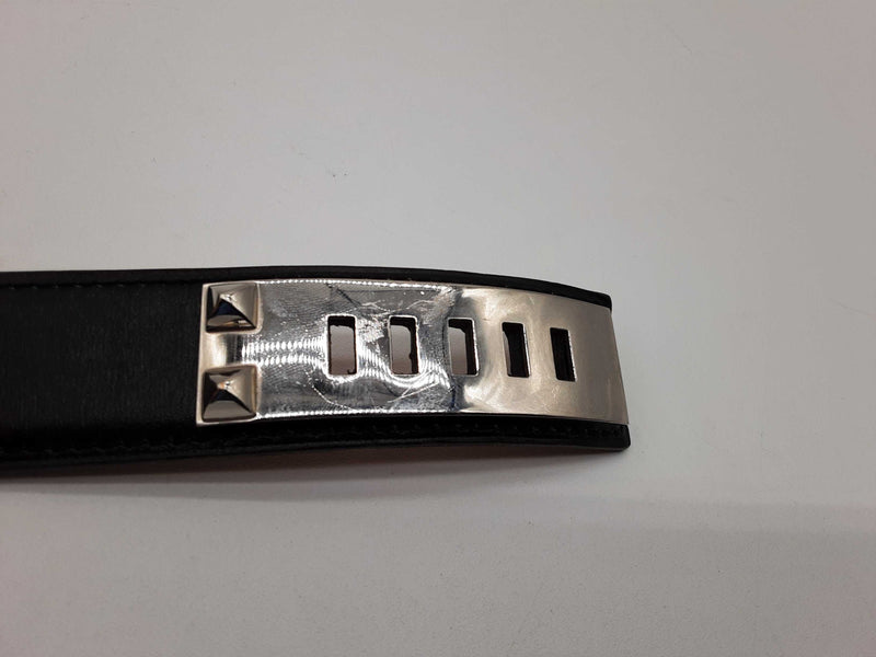 Hermes Collier De Chien Black Leather Belt Size 95 Cm/ 37.5 In Do0624wxzde