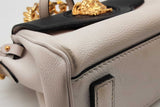 Versace La Medusa Black & White Leather Top Handle Bag Eb0926erxde