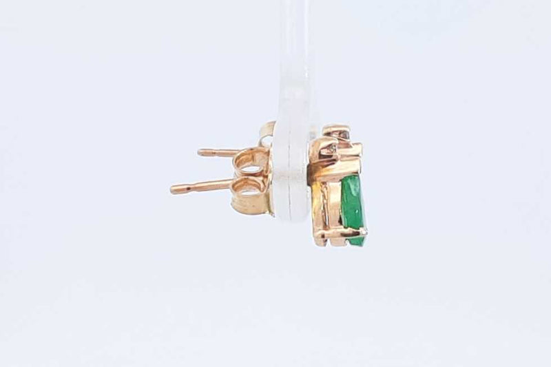 Green Gemstone Stud Earrings In 14k Yellow Gold 1 Gram Eb0924wrdu