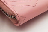 Gucci Pink Quilted Chevron Leather Marmont Continental Wallet Eb0126lrxsa