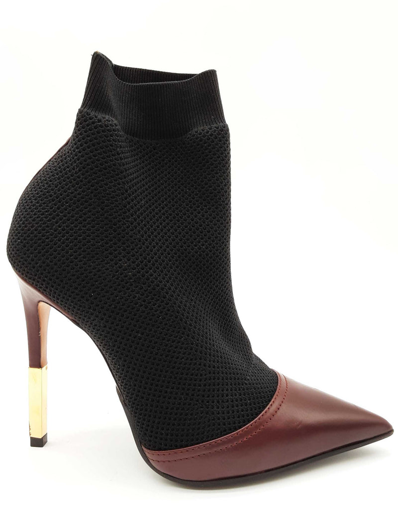 Balmain Black Red Ankle Sock Heels Size Eu/it 36.5 Do0525lxzde