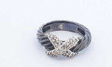 David Yurman Sterling Silver & 18k Cable Diamond Ring 6.6g Size 6 Eb0625loxdu