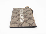 Gucci X Balenciaga Gg Supreme Monogram Logo Card Case With Strap Fw0526oordu