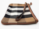 Burberry Peyton Brown House Check Canvas Zipper Wristlet Pouch Do0726lorde