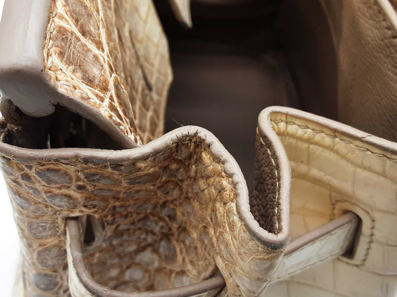 Hermes Birkin 30 Himalayan Beige Niloticus Croc Palladium Handbag Do1025crxzxde