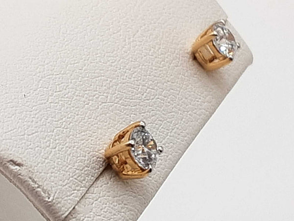 0.50 Cttw Lab Grown Diamond Gold Plated Silver 0.9g Stud Earrings Do0325lwwde