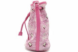 Mcm Pink Monogram Jacquard Dessau Drawstring Bucket Bag Eb1026crsa