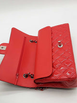 Chanel Double Flap Quilted Red & Black Patent Leather Shoulder Bag Eb1225wrxzde