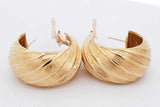 14k Yellow Gold Textured Hoop Earrings 19.1 Grams Eb0826lxxzsa