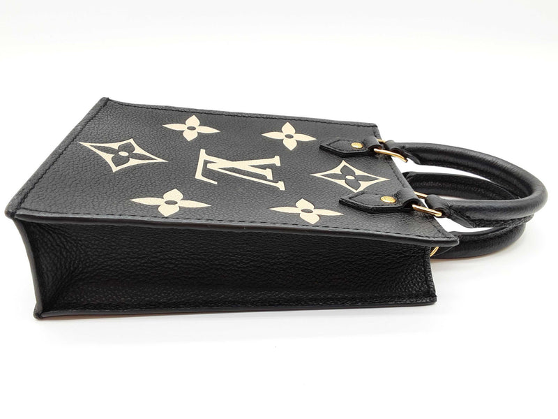 Louis Vuitton Petite Sac Plat Black Giant Monogram Empriente Leather Shoulder Bag Do0525loxzde