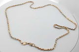 14k Tricolor Gold Rope Chain Necklace 21 Grams 24 Inch Eb1026loxzsa