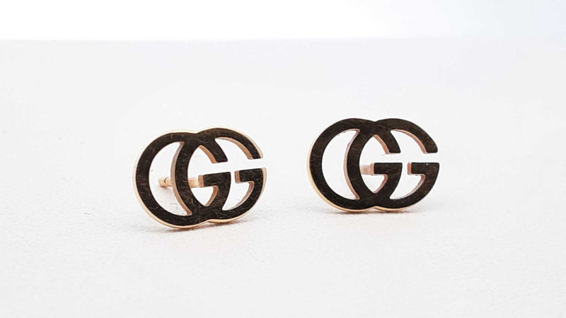 Gucci Running Gg Stud Earrings In 18k Yellow Gold 1.9 Grams Fw0925llzdu