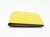 Salvatore Ferragamo Bifold Wallet In Gancini-embossed Yellow Leather Fw0326lordu