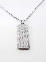Christian Dior Guilloché Plate Silver-tone Pendant Necklace 25 Inch Fw0826ozxdu