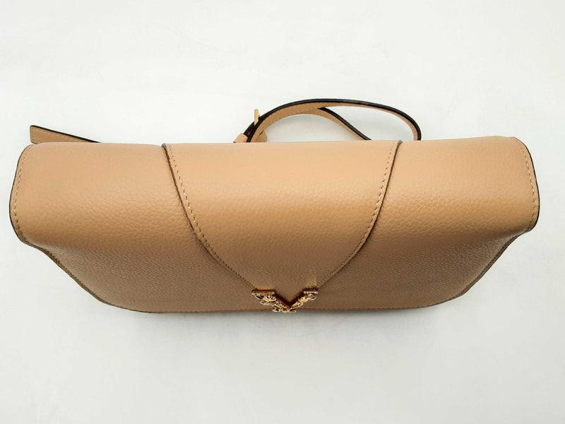 Versace Virtus Beige Leather Shoulder Bag Sd0525wlrsa