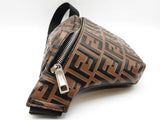 Fendi Vitello Zucca Ff Maya Brown Embossed Leather Belt Bag Do0525exzde