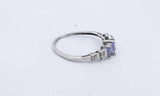 10k White Gold Ring With Marquis Stones 1.56 Grams Size 4.5 Eb0124wxsa