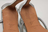 Giuseppe Zanotti Silver Metallic Heels With Crystal Embellished Straps Eb526crsa