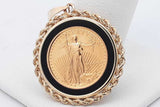 Gold Liberty Coin Pendant Set In 14k Yellow Gold 6.8 Grams Eb0726cxzsa