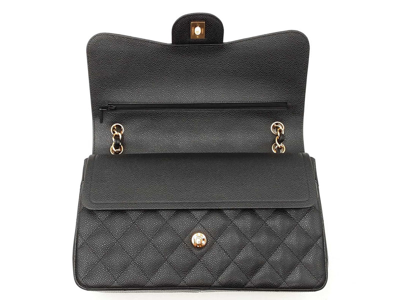 Chanel Jumbo Double Flap Bag In Black Quilted Caviar Leather Fw0725prxzdu