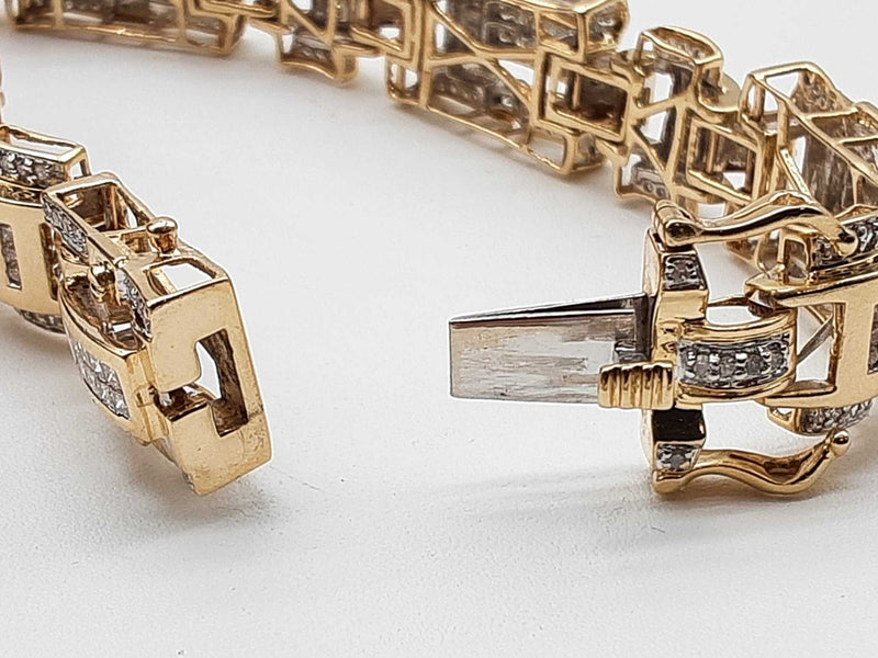 1.20 Cttw Diamonds 14k Yellow Gold 46.0g Bracelet 7.75 In Do0325lexzde