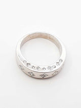 0.69 Cttw Diamond & 18k White Gold Wide Band 10.3 Grams Size 10.25 Fw0826exzdu
