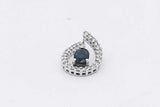 Diamond & Blue Gemstone Pendant In 14k White Gold 1.5 Grams Eb0126wxsa