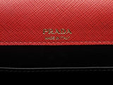 Prada Mini Chain Shoulder Bag In Red Saffiano Lux Leather Fw0326pzxdu
