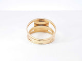 0.50 Cttw Bezel-set Emerald 14k Yellow Gold Multi Band Ring 4.4 Grams Size 6.75 Fw1225ozxdu