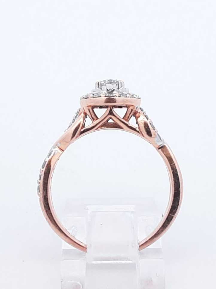 .22 Cttw 14k Rose Gold Cluster Ring 4.3 Grams Size 7 Fw0125ocrdu