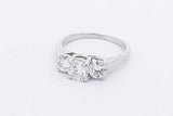 0.8cttw Diamond Ring In 14k White Gold & Platinum 3.2 Grams Size 4.5 Eb0526ixzsa