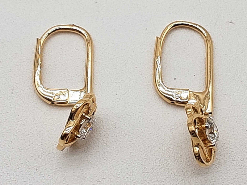 0.45 Cttw Lab Grown Diamonds 14k Yellow Gold 2.7g Flower Solitaire Clasp Earrings Do0525wirde
