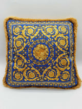 Gianni Versace Altelier Gold Red Blue Flowers Baroque Silk Pillow Do0426oorde