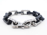 Louis Vuitton Monogram Chain Bracelet In Stainless Steel Size M Fw0526lrxdu