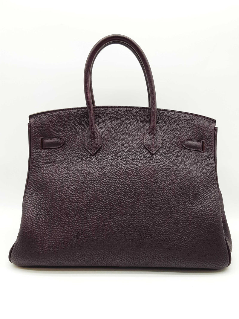 Hermes Birkin 35 Raisin Purple Clemence Palladium Hardware Handbag Do0825exzxde