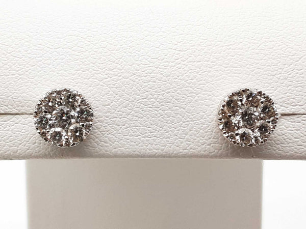 0.95 Cttw Diamonds 14k White Gold 2.3g Screw Back Stud Earrings Do0325olxde