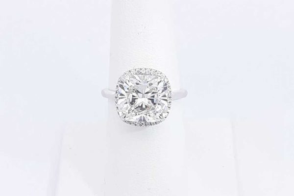 Lab Grown Cushion Cut Center Diamond 6ctw In 14k White Gold 4.6g Eb0623iprx