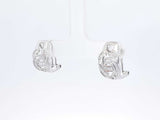 0.70 Cttw Diamond Baguette & 14k White Gold Omega Back Earrings 4.2 Grams Fw0826ocrdu