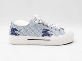 Burberry Equestrian Knight Sneakers In White & Blue Canvas Size 10.5 Fw0926wxzdu