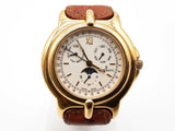 Bertolucci 225 8050 68 45 Pulchra 18k Yg Brown Leather Quartz Watch Do0125wrxzde