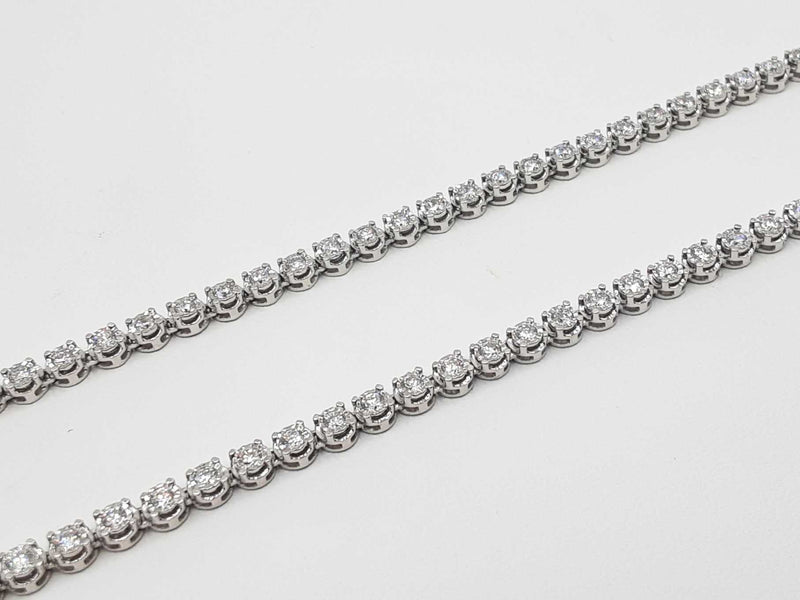 3.09 Cttw Lab-grown Diamond Sterling Tennis Necklace 6.2 Gram 17 In Fw0725irxdu