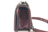 Chanel Quilted Burgundy Leather  Chain Aroung Boy Bag Eb0726lixzde