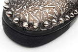 Christian Louboutin Pik Boat Spikes Textured Metallic Sneakers Sz 40 Eb0926lxzsa
